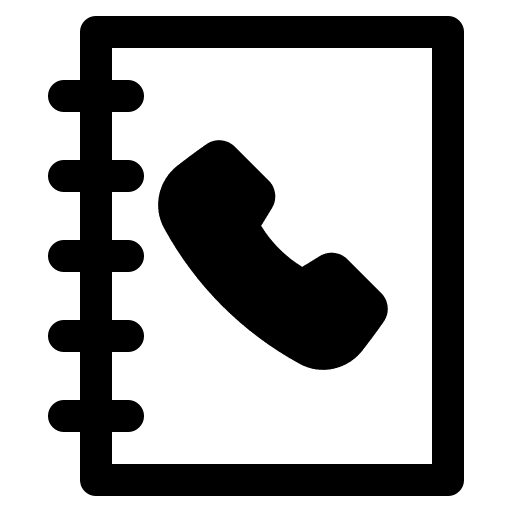 Phone, book, numbers icon