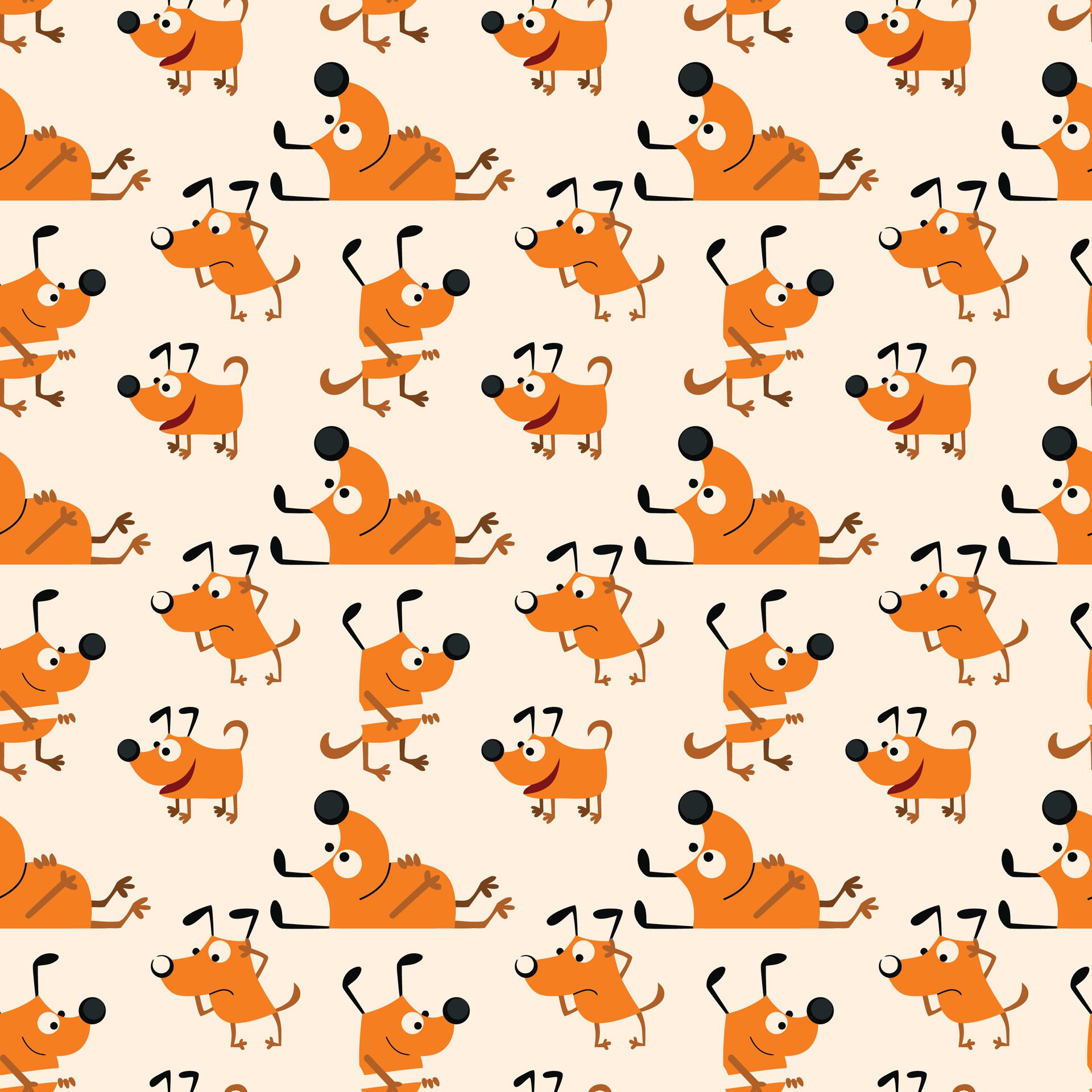 Dogs Meeting Seamless Pattern Design Free Vector