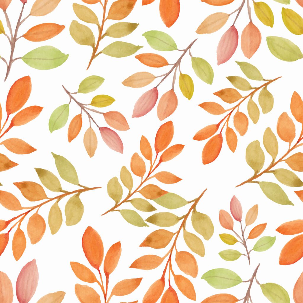 Watercolor fall season nature seamless pattern with branch Free Vector