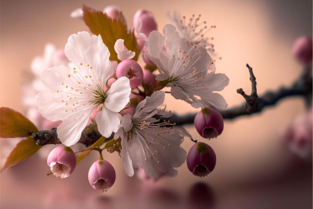 close up of a flower on a branch. . Stock Free