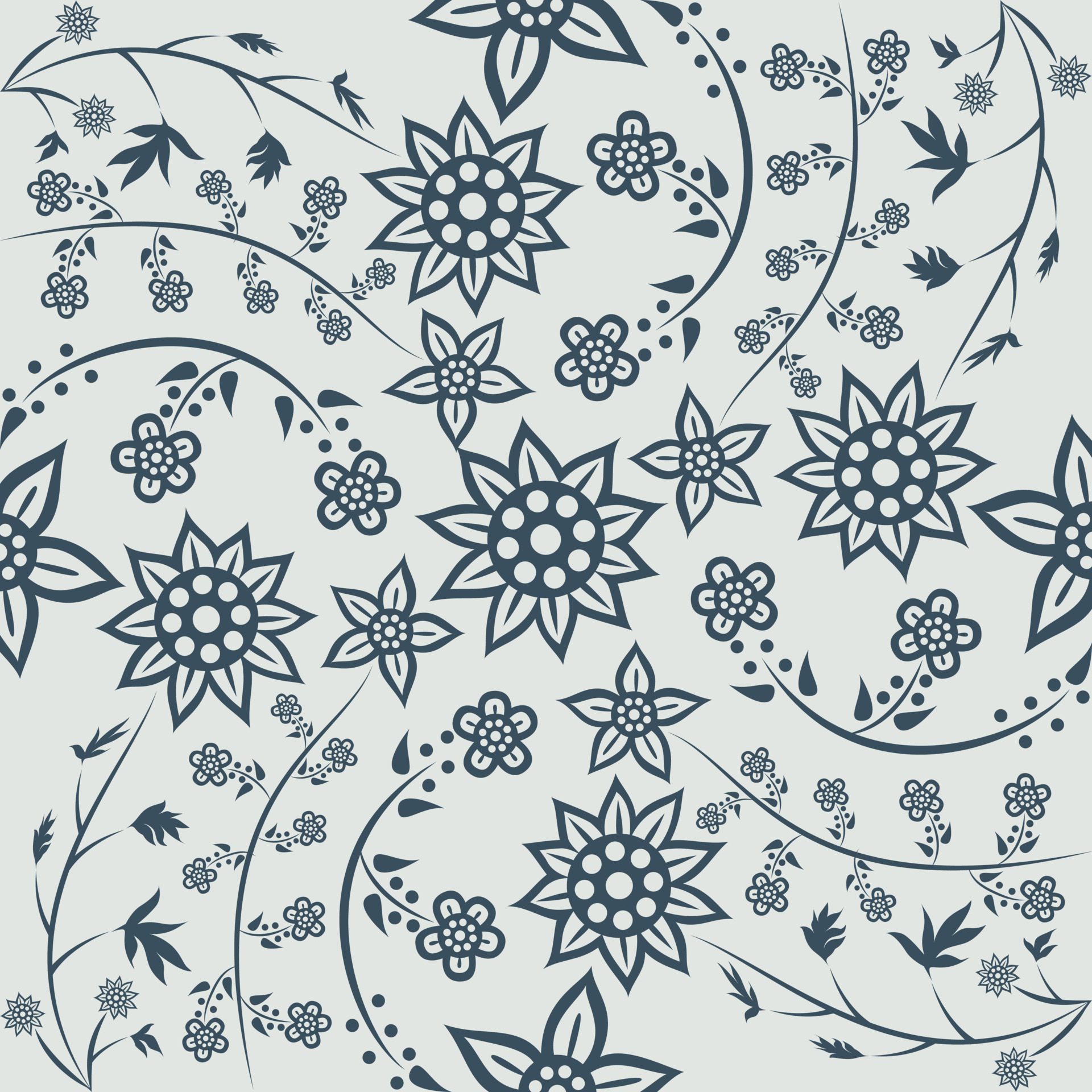 Floral Pattern. Javanese Batik style Free Vector