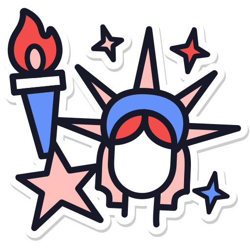 Liberty, statue, july 4 sticker