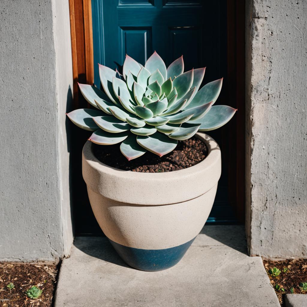 A pot with succulent by @ai_generated