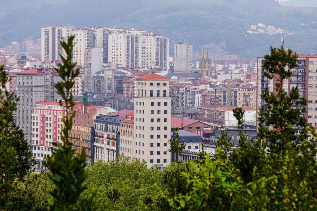 cityscape from Bilbao city, Spain, travel destinations Stock Free