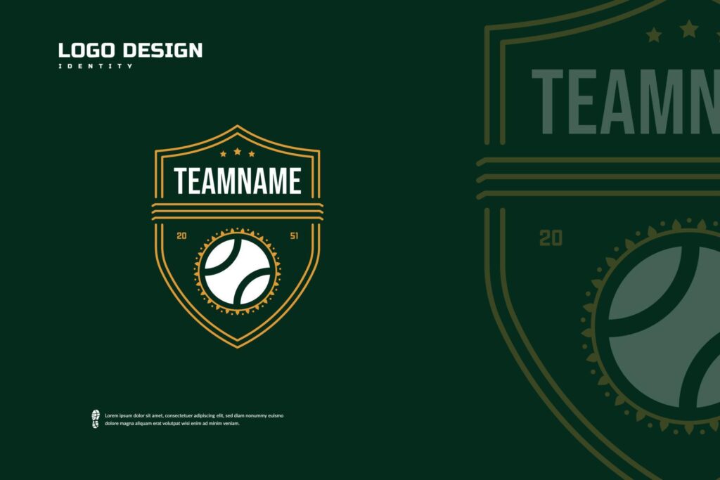 Tennis Badge Logo, Sport Team Identity. Tennis tournament design template, E-Sport badge vector illustration Stock Free