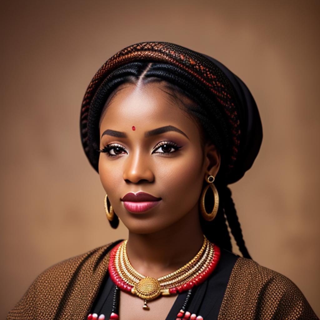 Black woman in fulani by @ai_generated