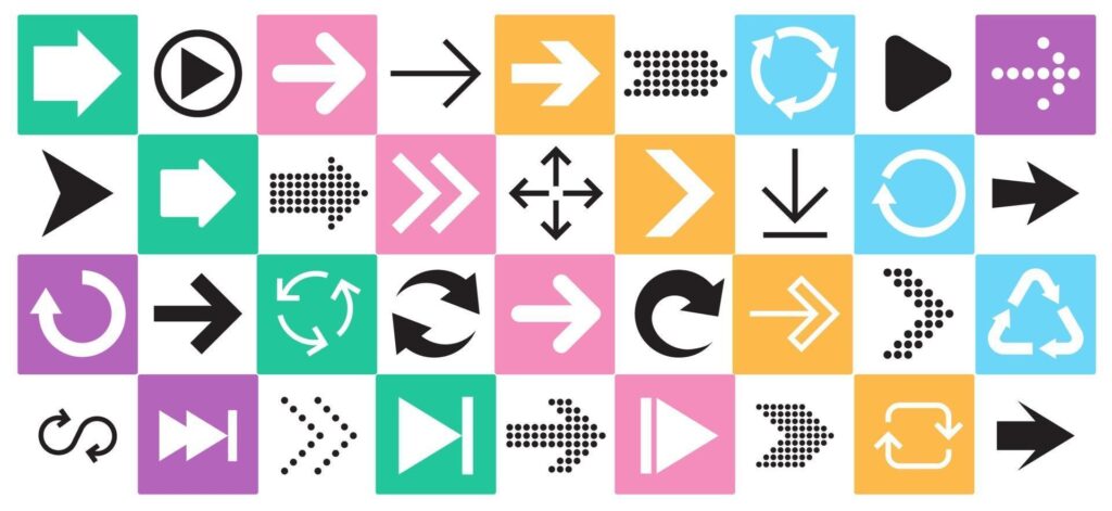 Arrow sign icon set. Collection of arrows for web design, mobile apps, interface. Stock Free