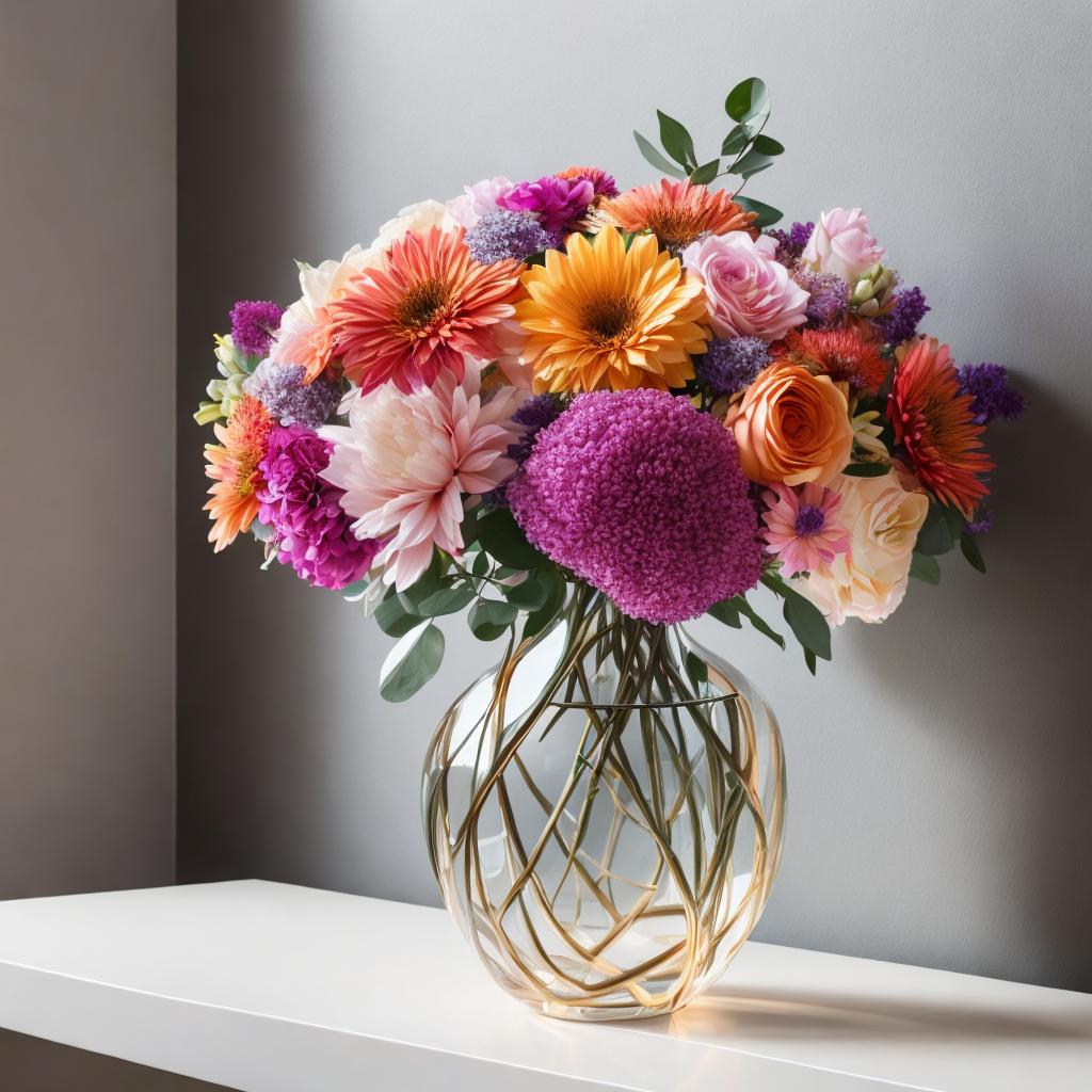 Vibrant floral arrangement, elegant by @ai_generated