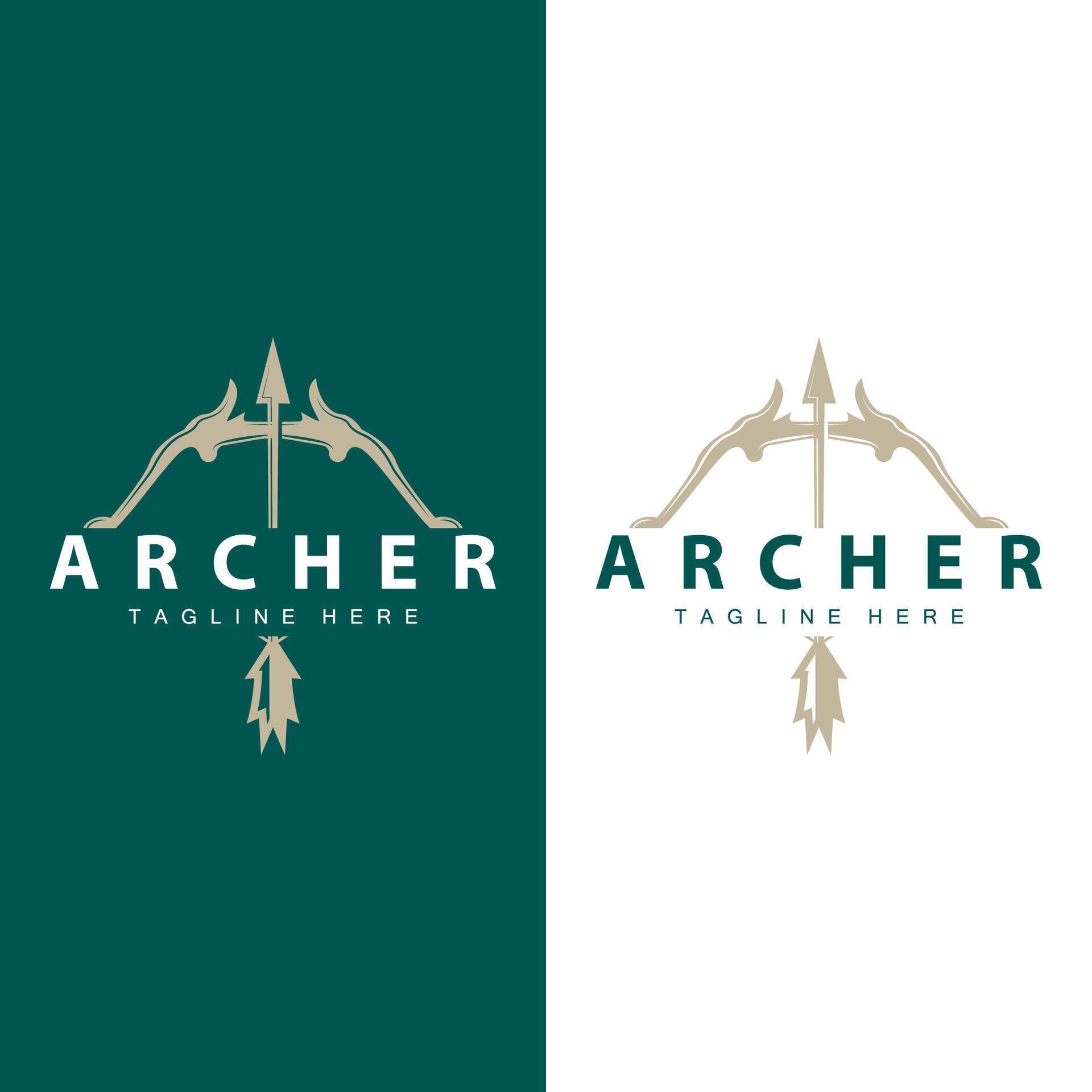 Archer logo vector vintage design old inspiration archer tool arrow template brand Stock Free