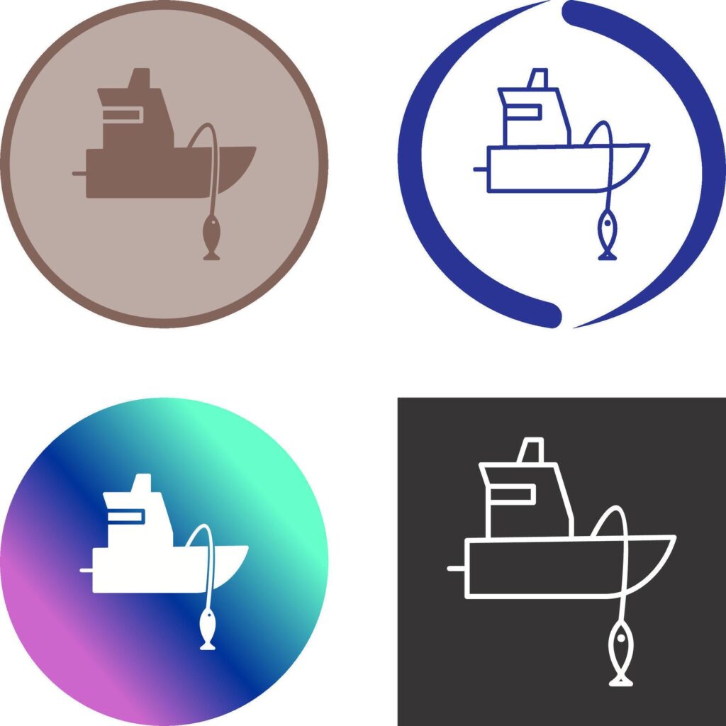 Fishing Boat Icon Design Stock Free