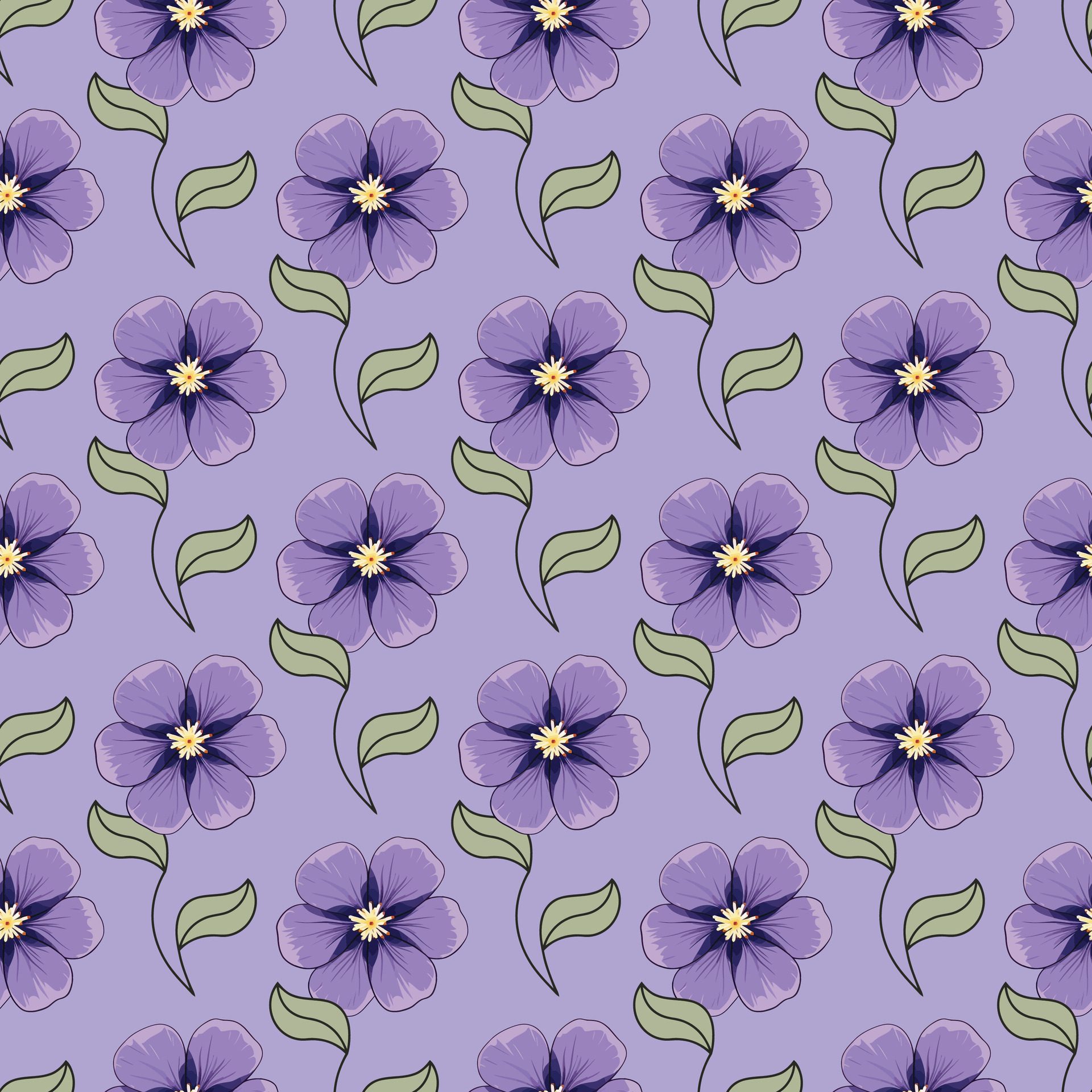 Abstract Wildflowers Seamless Pattern Design Free Vector