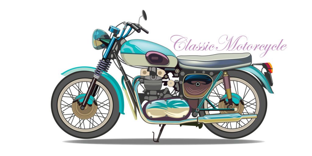 Light blue classic motorcycle vector for background design. Free Vector