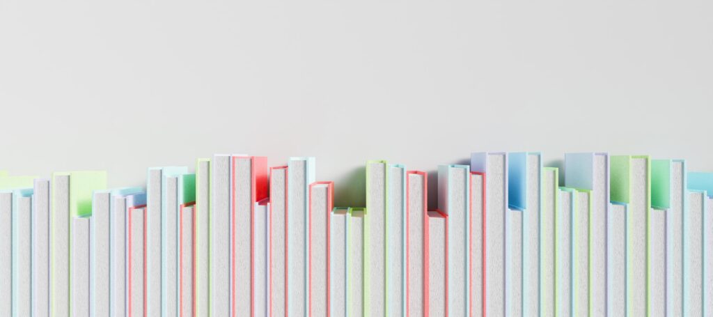 Banner of a row of colored books Stock Free