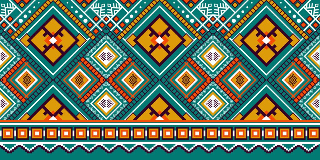 Abstract ethnic ikat chevron pattern Free Vector