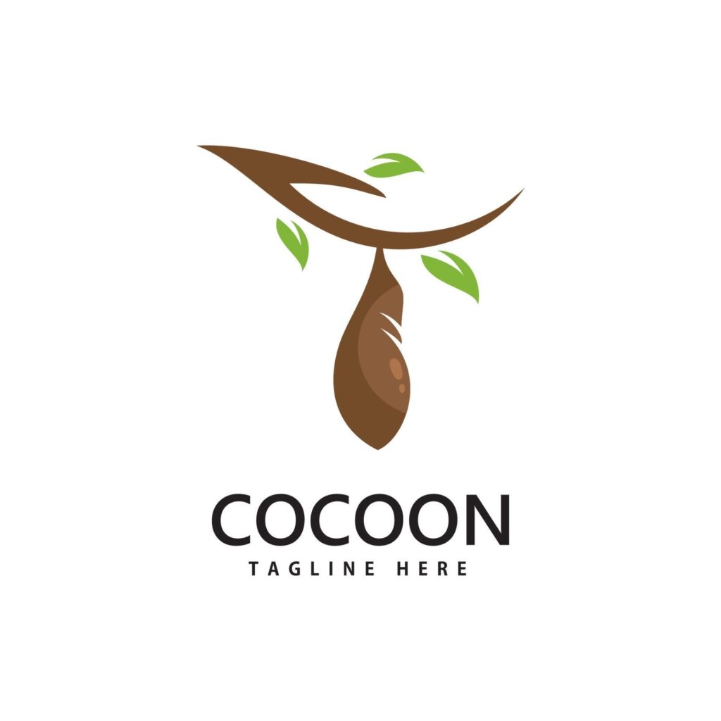 Cocoon logo vector icon illustration template design Stock Free