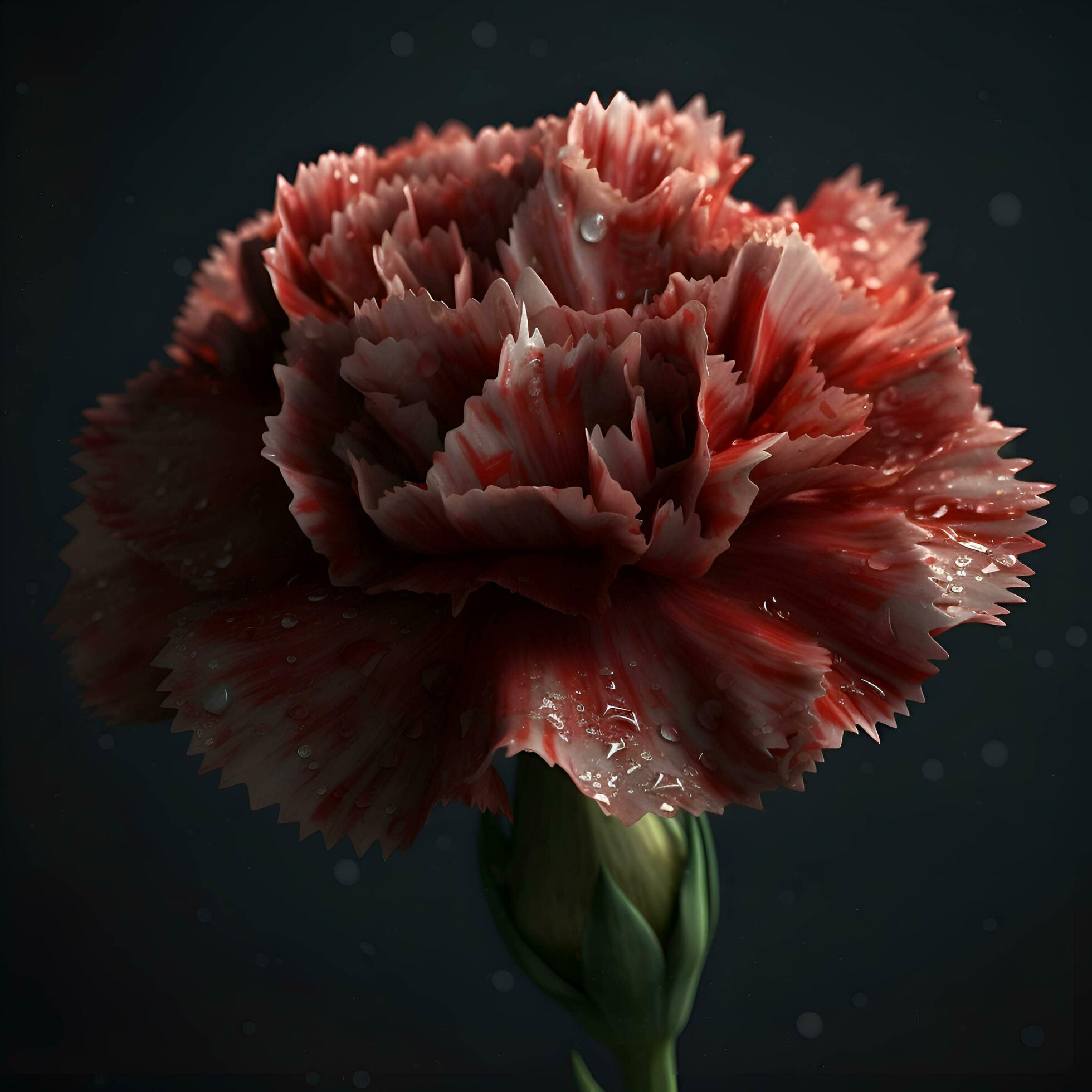 Beautiful red carnation flower on dark background close-up Stock Free