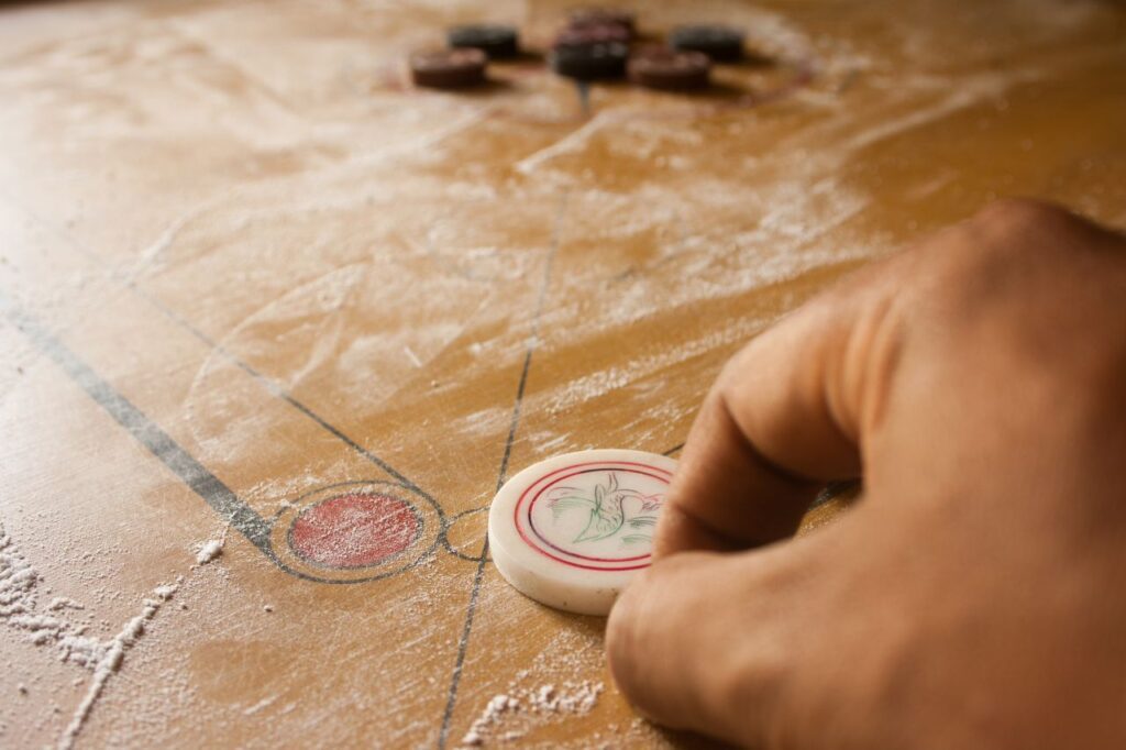 Traditional Carrom Game Stock Free