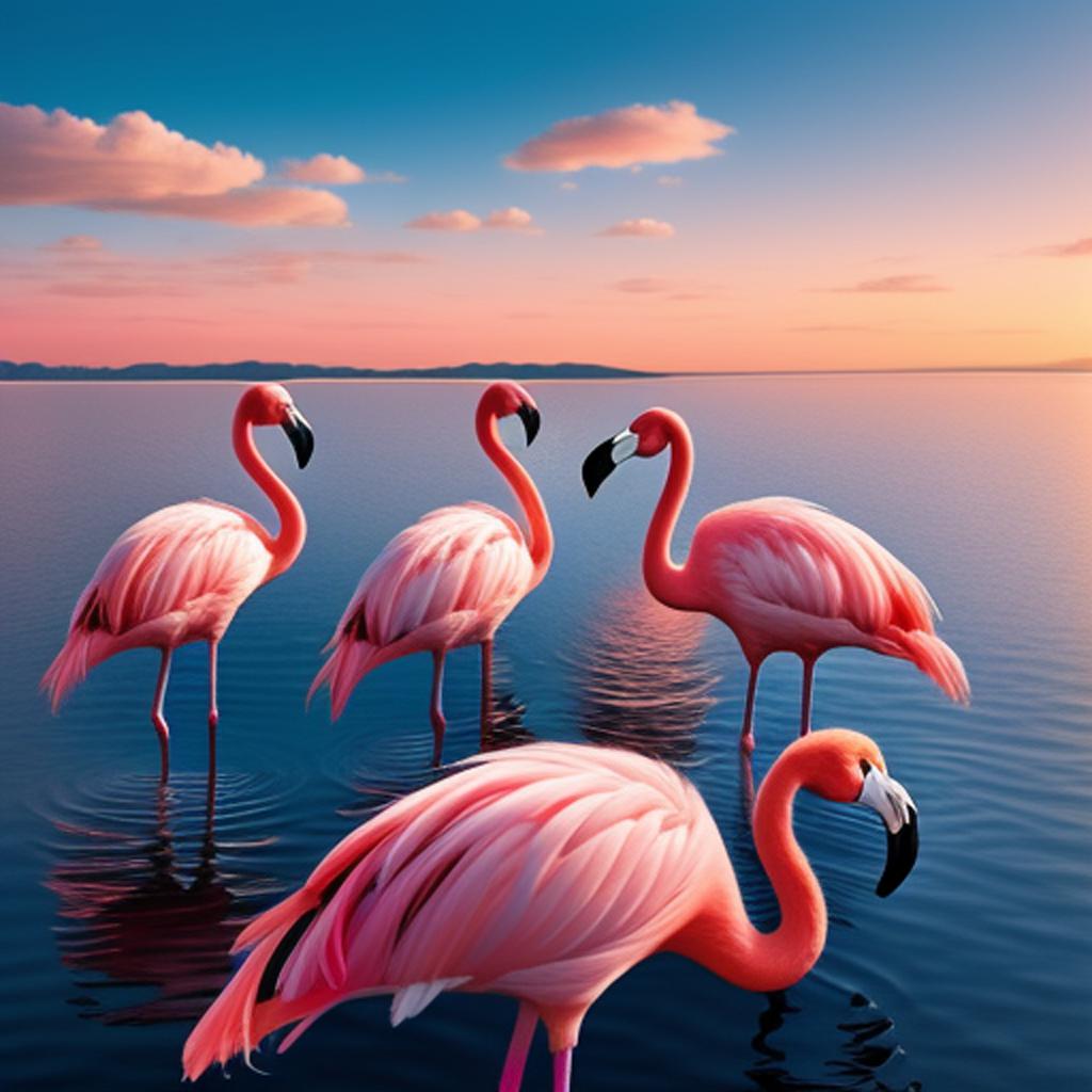 Flock of flamingo by by @ai_generated