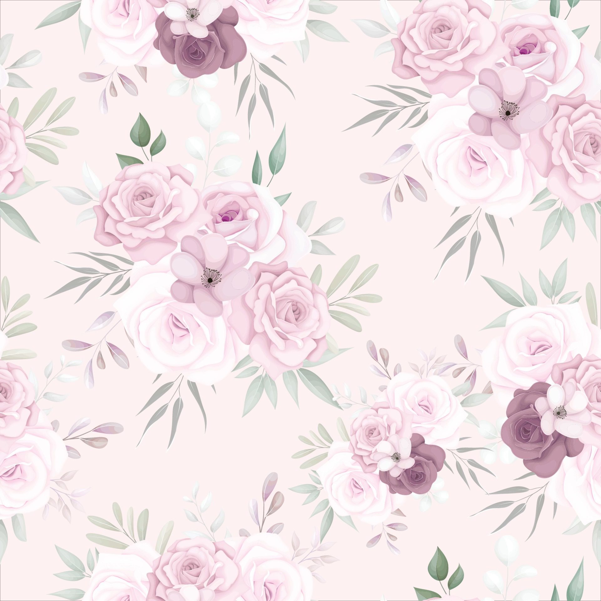 Elegant floral seamless pattern with beautiful flower decoration Free Vector