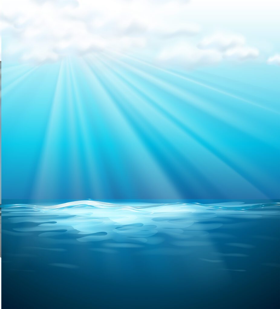 Background template with blue sea Free Vector