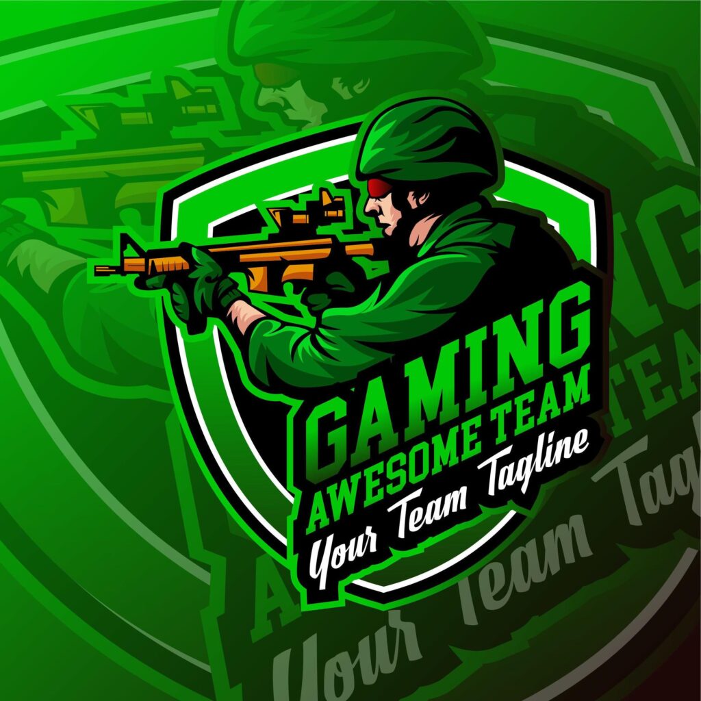 Esport Military Gaming Logo Badge Stock Free