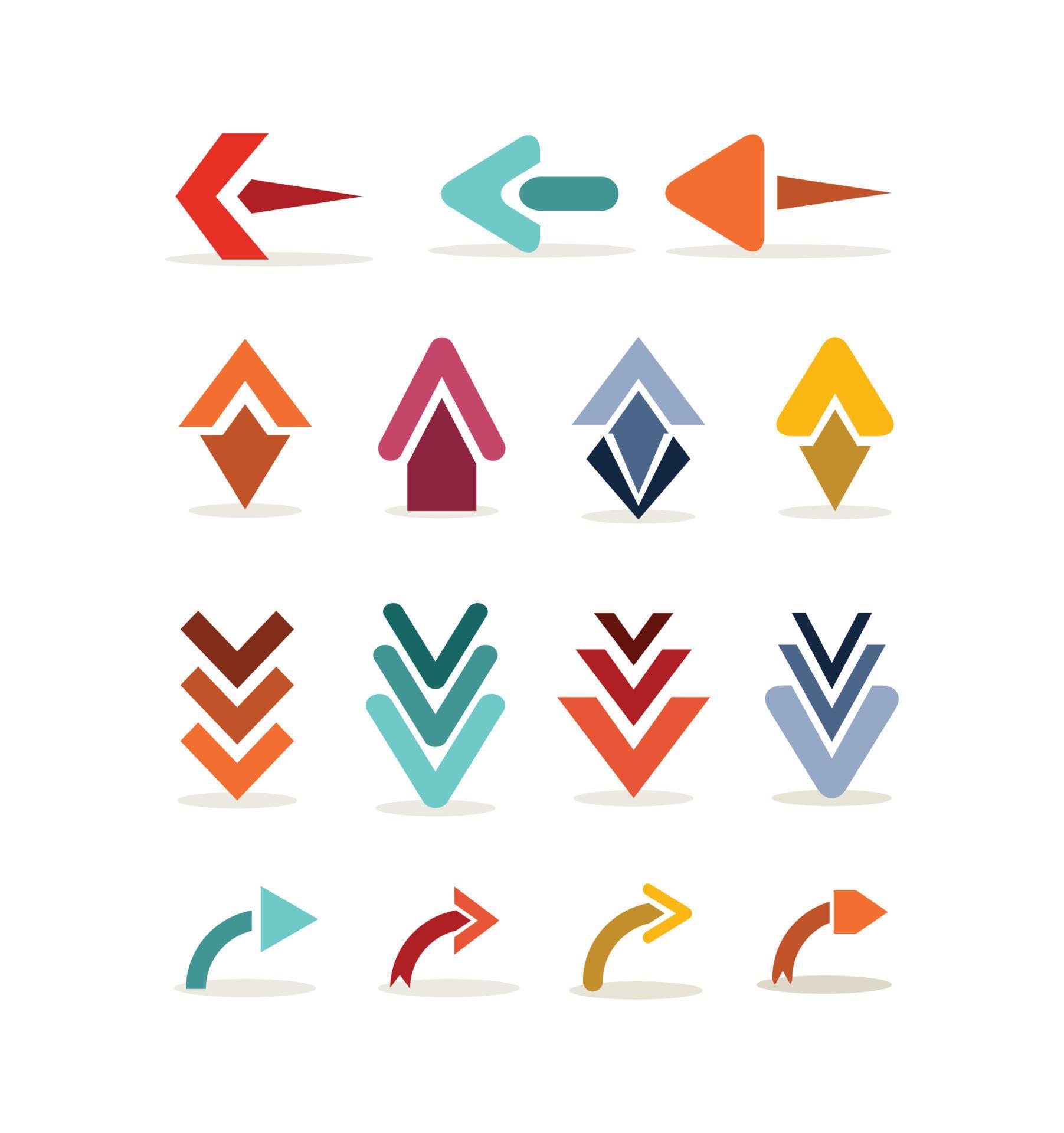 Collection of Creative Arrows in multiple colors Stock Free