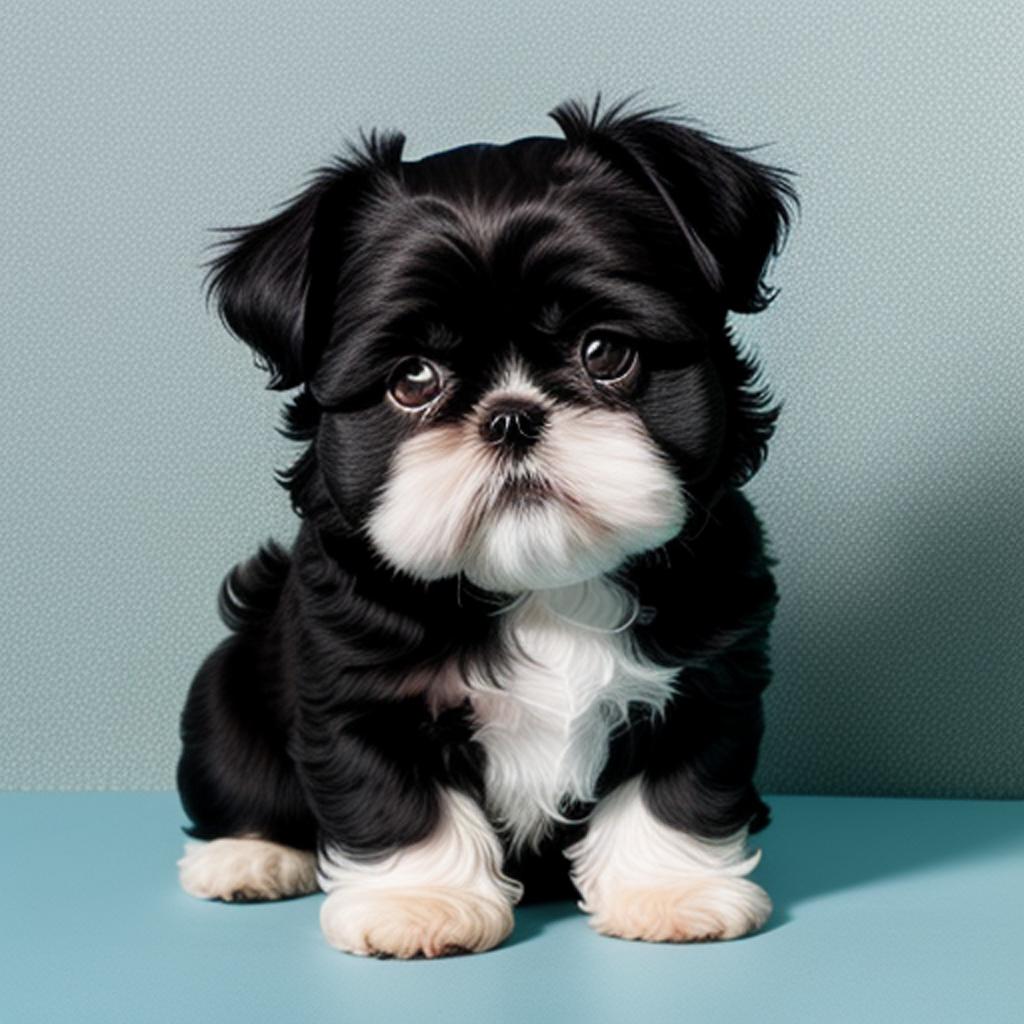 Black shih tzu with by @ai_generated