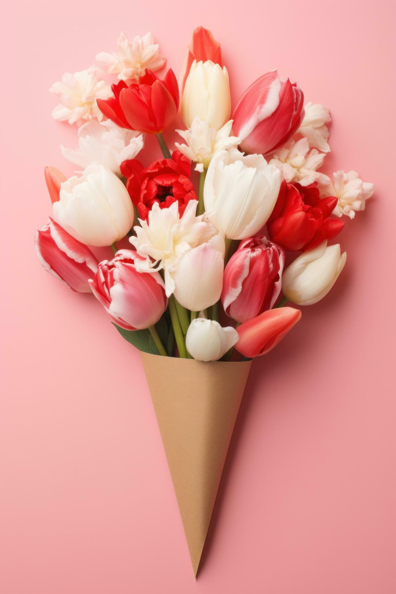 Pink flower bouquet background Stock Free