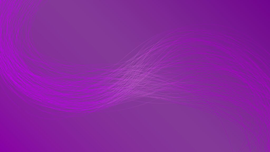 Vector smooth waves on dark purple background. Futuristic technology design backdrop with purple gradient transition. Free Vector and Free SVG