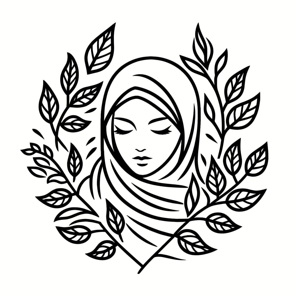 Vector women hijab beauty muslimah fashion flat design scarf logo Free Vector