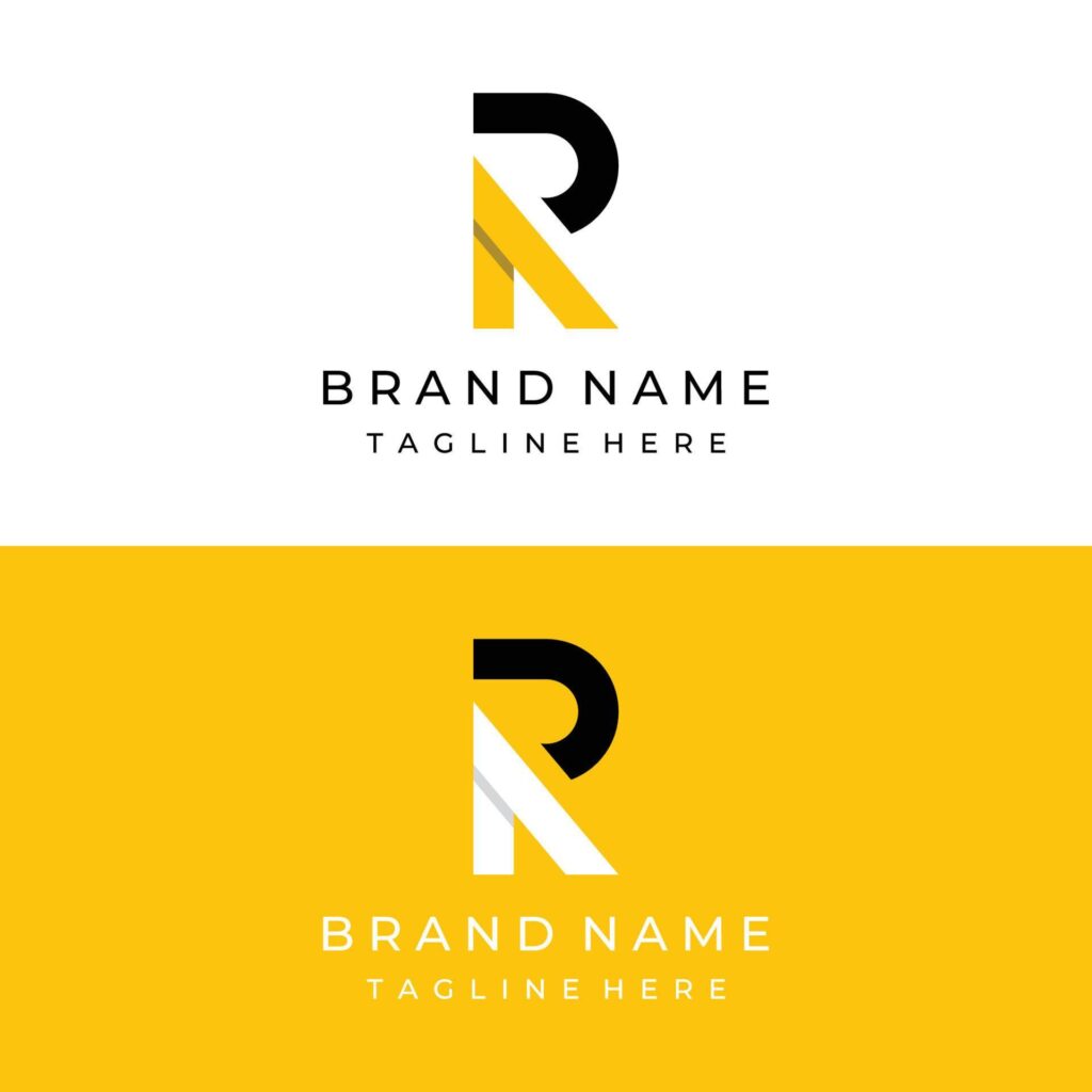 Logo design initial letter R template with geometry and monogram. Minimalist, modern and elegant logo. Background isolated. Stock Free