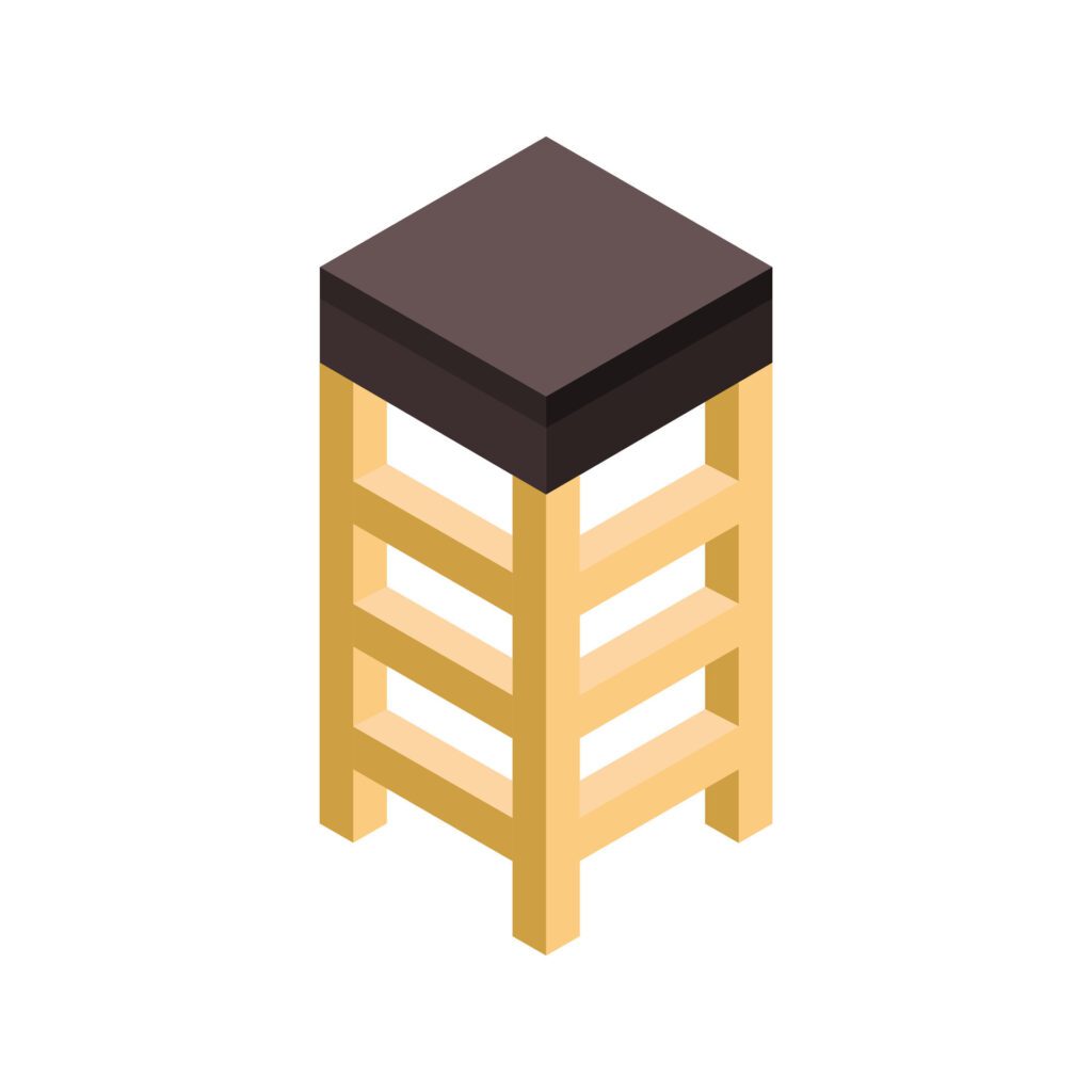 Isometric stool on a background Free Vector