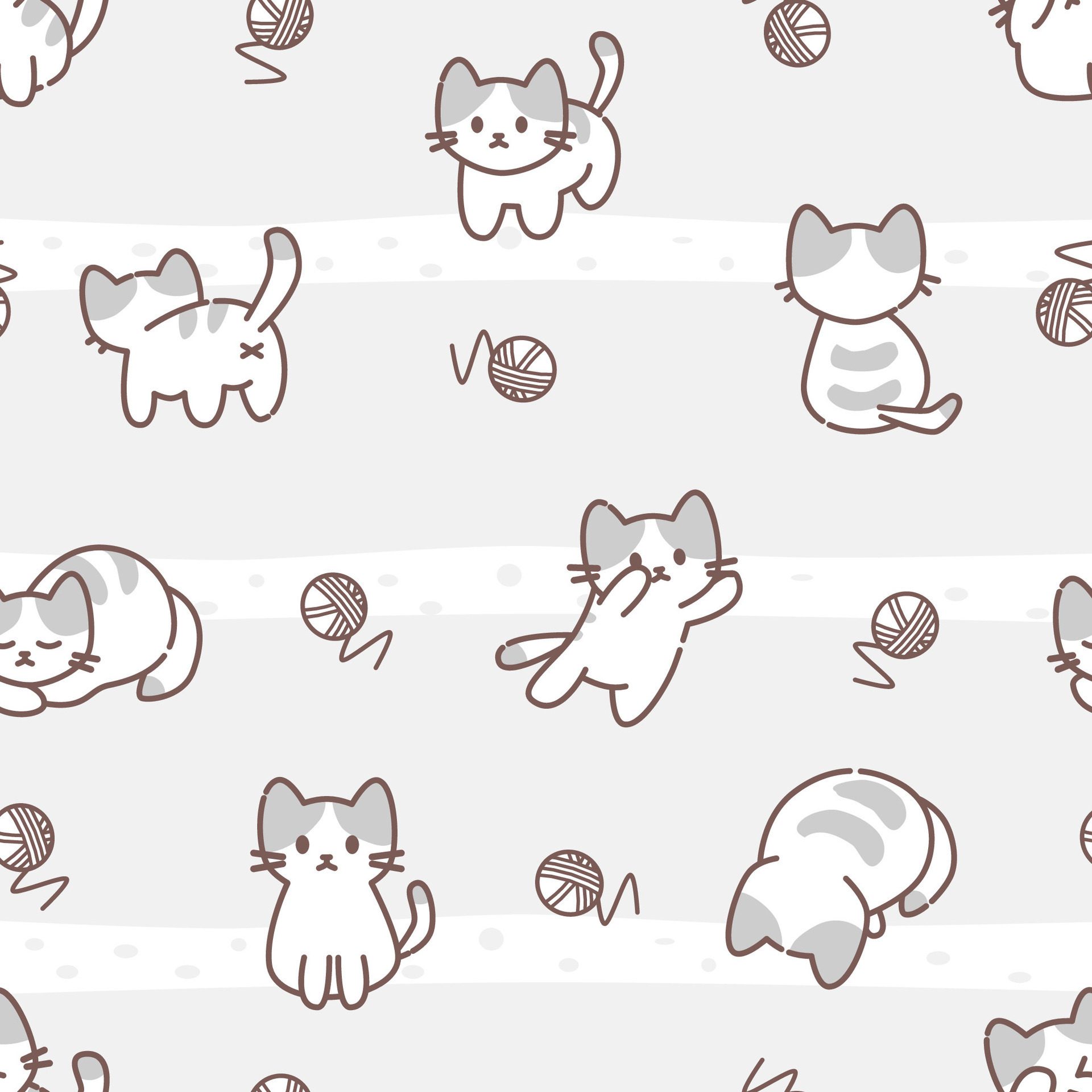 Seamless pattern with cute cat poses Free Vector