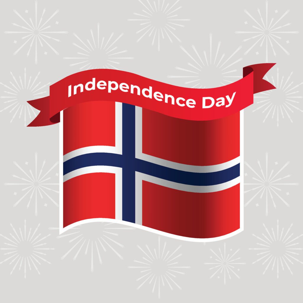 Norway Wavy Flag Independence Day Banner Background Free Vector