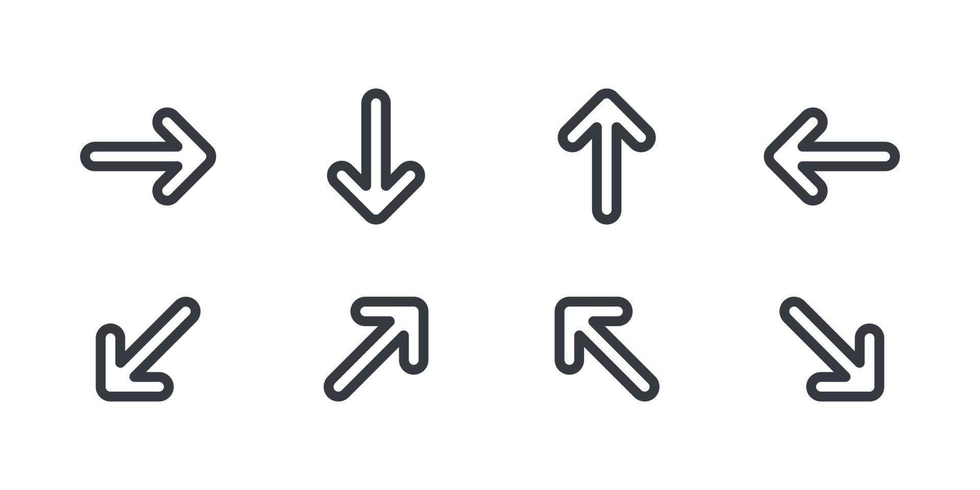 Vector arrows. Arrows icons. Collection different arrows. Black arrows icons. Vector illustration Stock Free