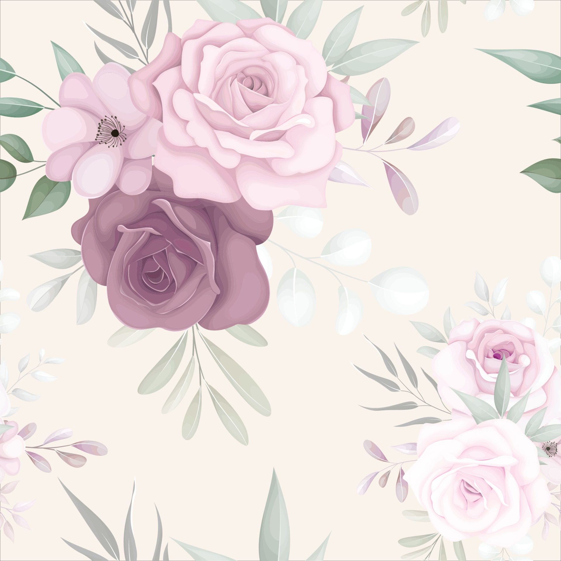 Elegant floral seamless pattern with beautiful flower decoration Free Vector