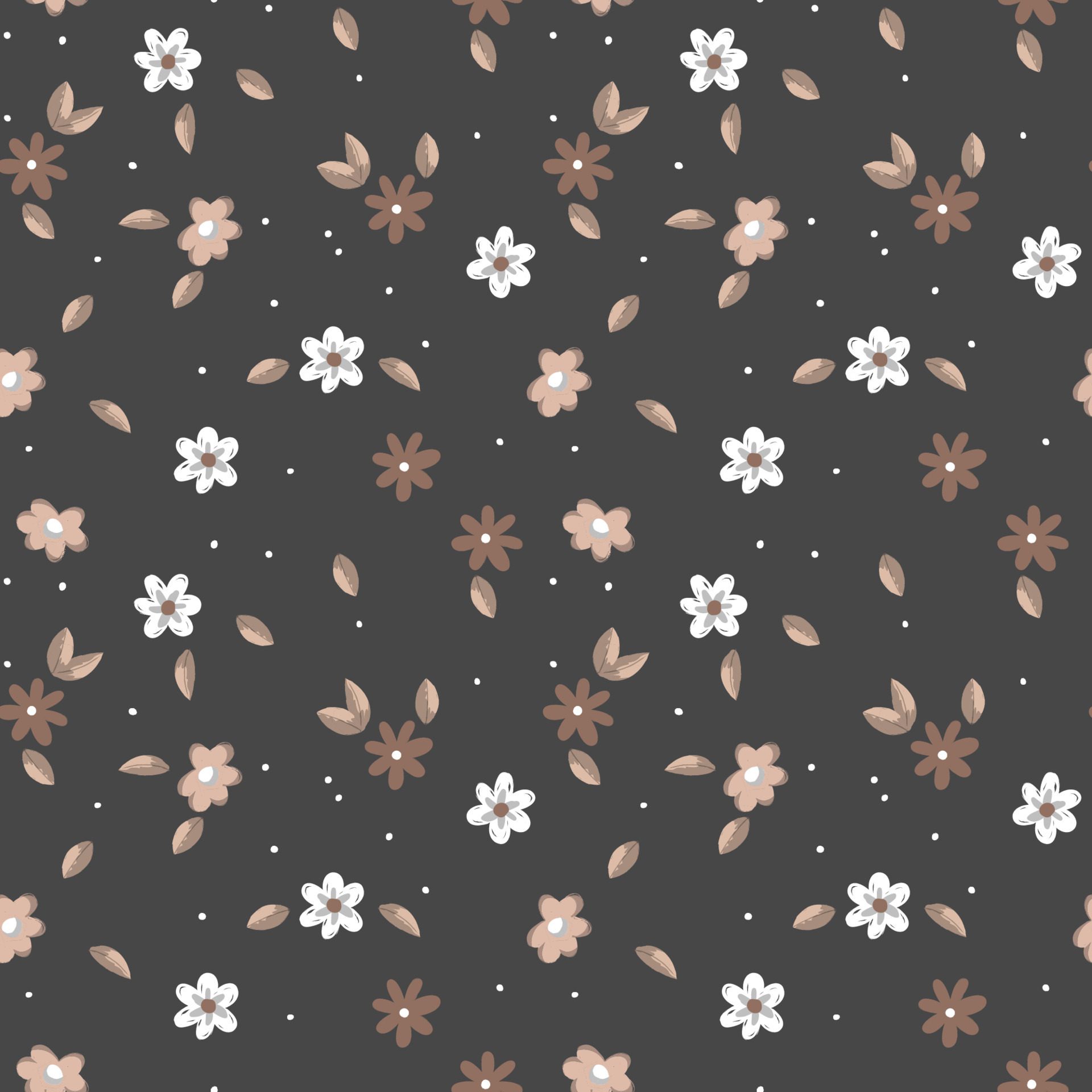 Hand drawn floral flower pattern. Free Vector