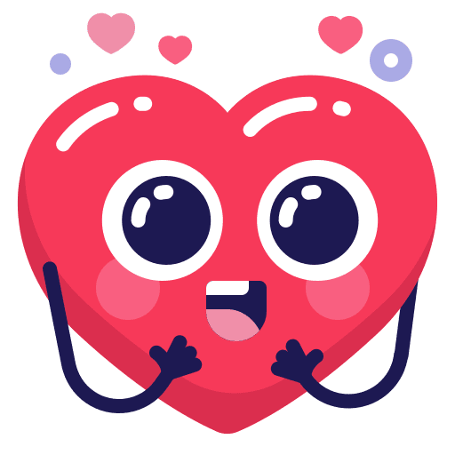 Cute, emoji, heart sticker