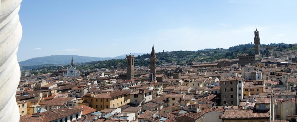 Beautiful aerial view of Florence. Sunny day Stock Free