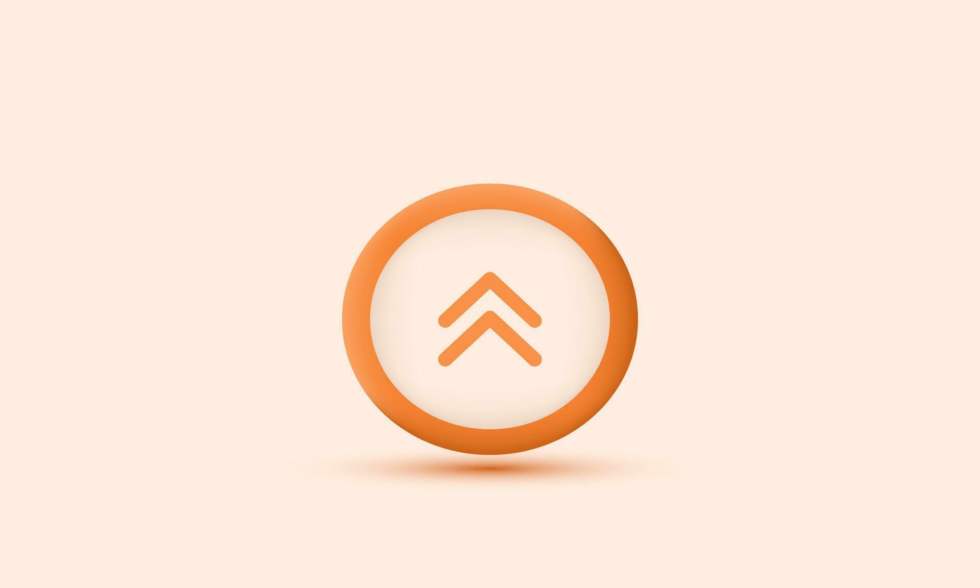 illustration creative orange north pointing arrow swipe 3d vector icon symbols isolated on background Stock Free