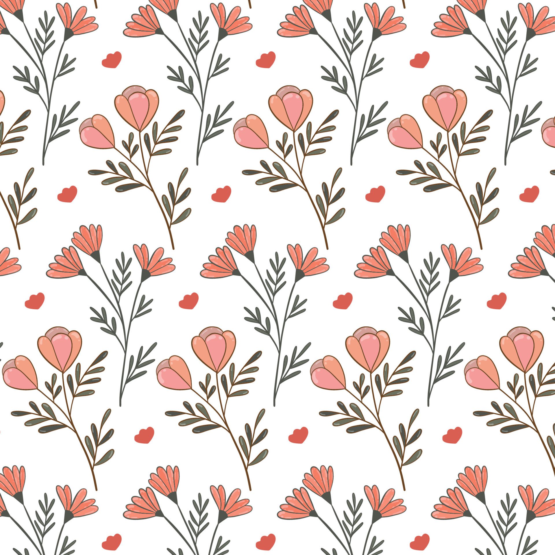 Seamless floral pattern. Cute retro textures. Flowers and dots for fabric, paper, packaging design. Free Vector