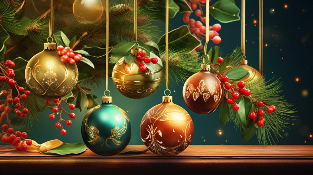 christmas decoration and mistletoe Free Photo