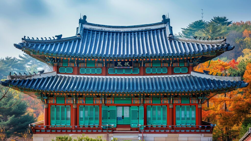 AI generated Traditional Korean architecture ancient style South KoreaTop Travel landmark in Seoul Korea Stock Free