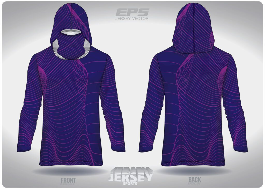 EPS jersey sports shirt .Fluttering purple streaks pattern design, illustration, textile background for sports long sleeve hoodie Free Vector