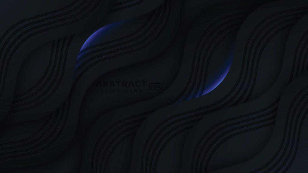 Black dimension modern background with blue light effect Free Vector