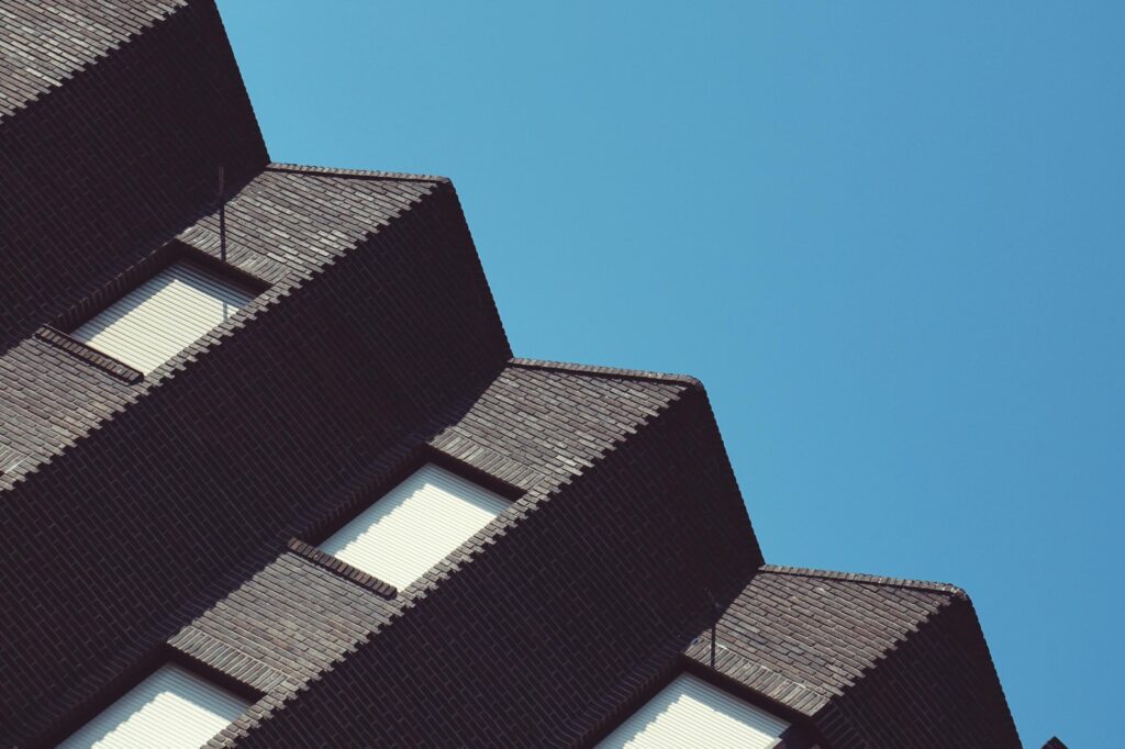 Rooftop building architecture in Bilbao City, Spain Stock Free