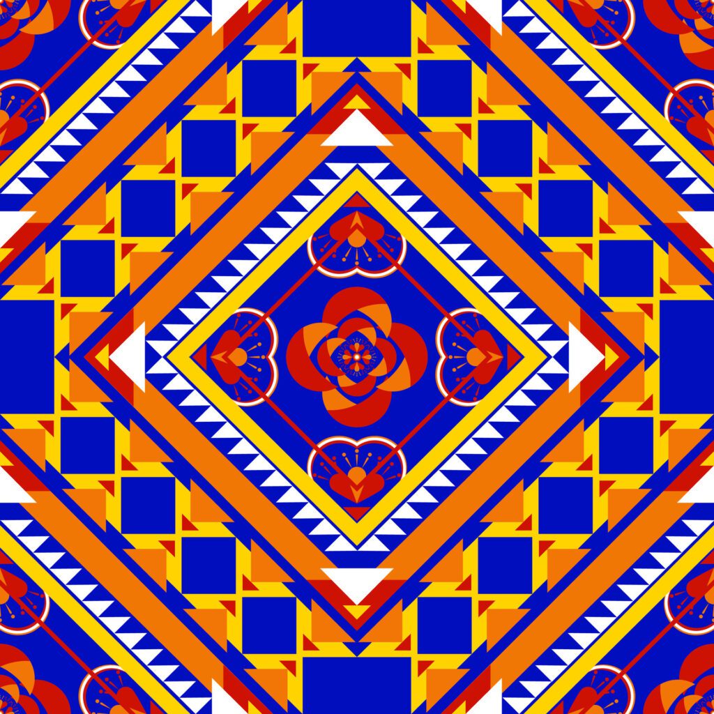 geometric ethnic pattern. Can be used in fabric design for clothing, textile, wrapping, background, wallpaper, carpet, embroidery style Free Vector