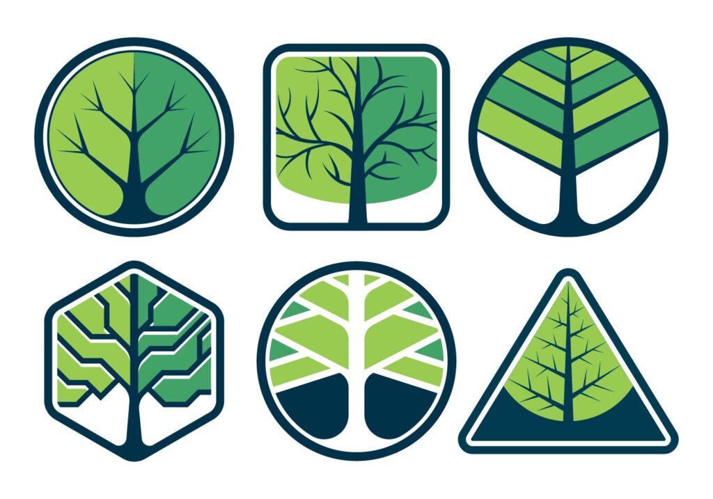 Tree Logo Elements Set Stock Free and Free SVG