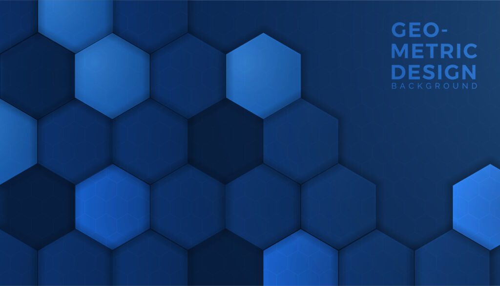 Abstract blue hexagon gardient background Free Vector