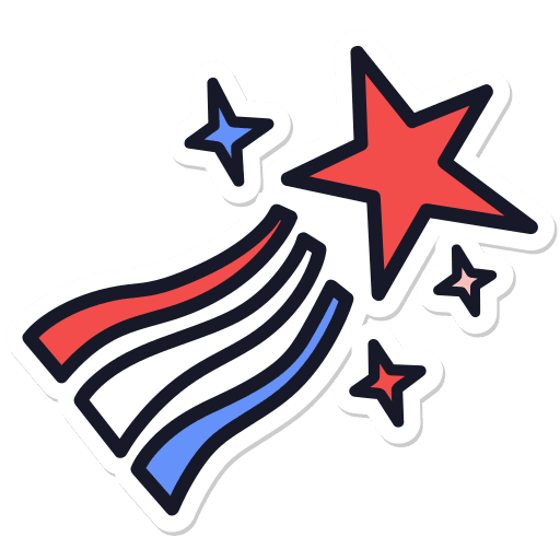 Star, usa, united states sticker